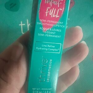 Thrive Causemetics Fuchsia Pink “Ebony” lipstick w box and makeup pouch